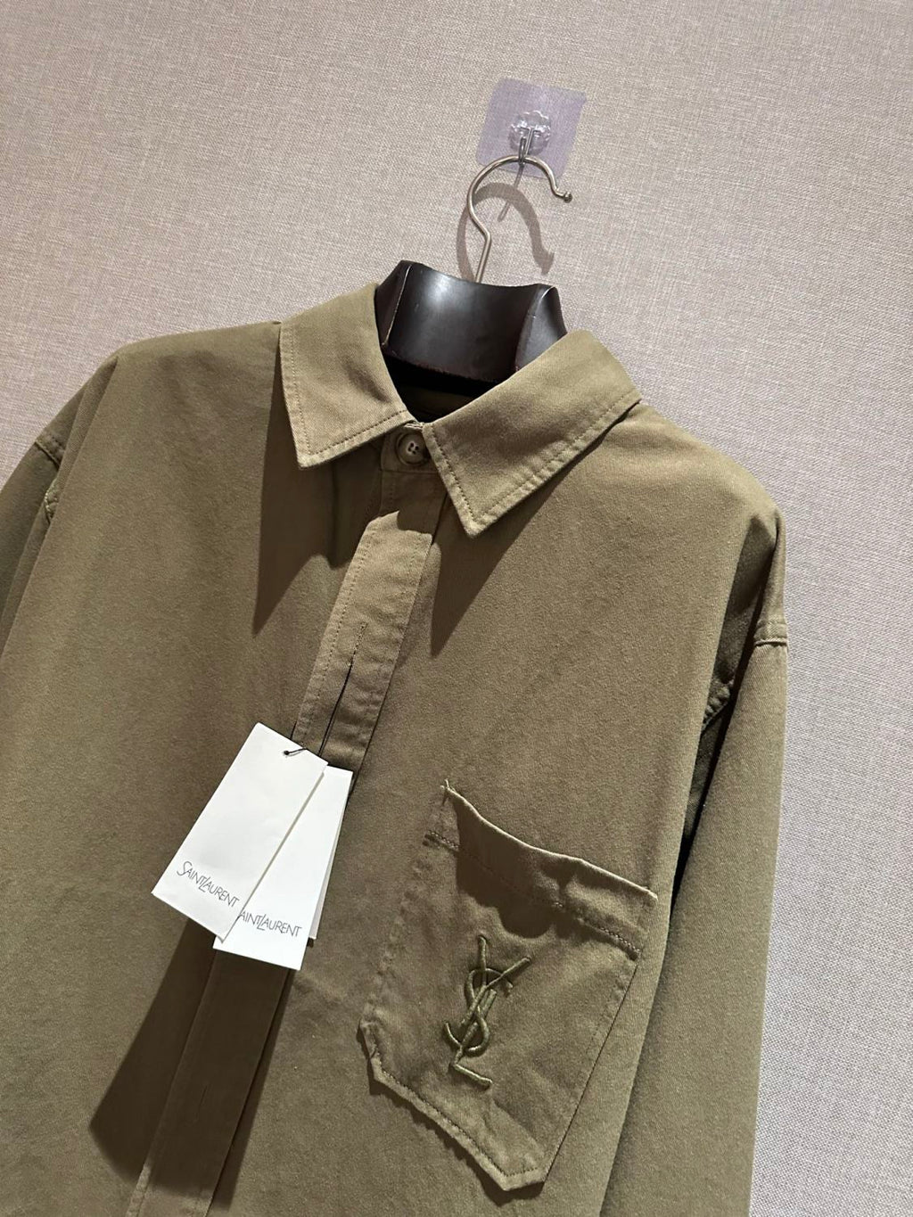 Shirt-style Jacket For Women Spring/fall Collared Single-breasted Button-down Shirt With Embroidered Logo #194383