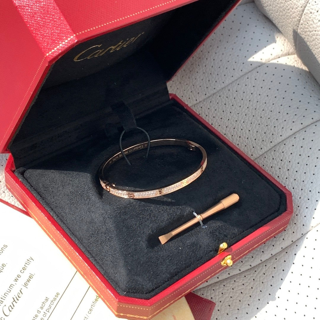 Men's And Women's Full Of Stars Full Of Diamonds Narrow Rose Gold Bracelet Jewelry #73169