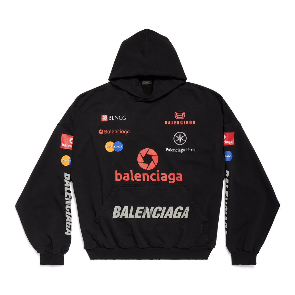 Men's Spring and Autumn Letter Logo Pattern Printed Loose Fit Black Hooded Sweatshirt Pullover #98415