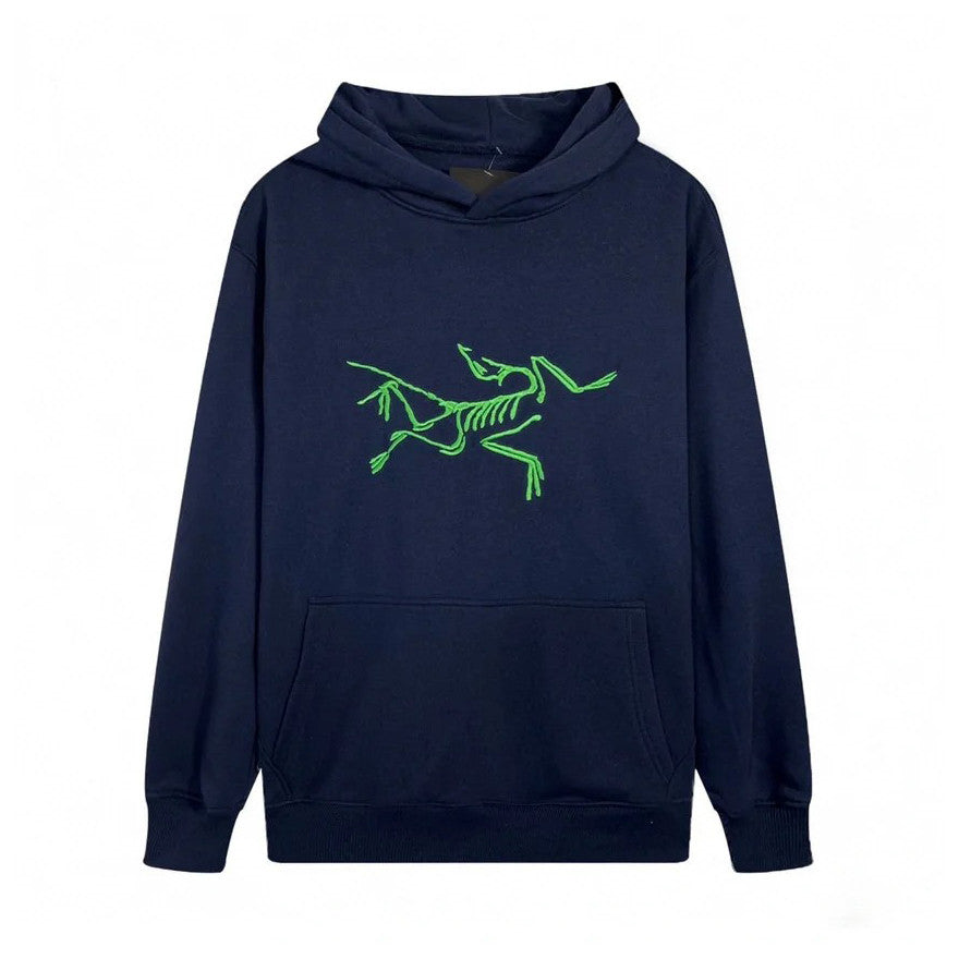 Men's and Women's Autumn Clashing Logo Printed Solid Color Loose Hooded Sweatshirt Pullover #97948