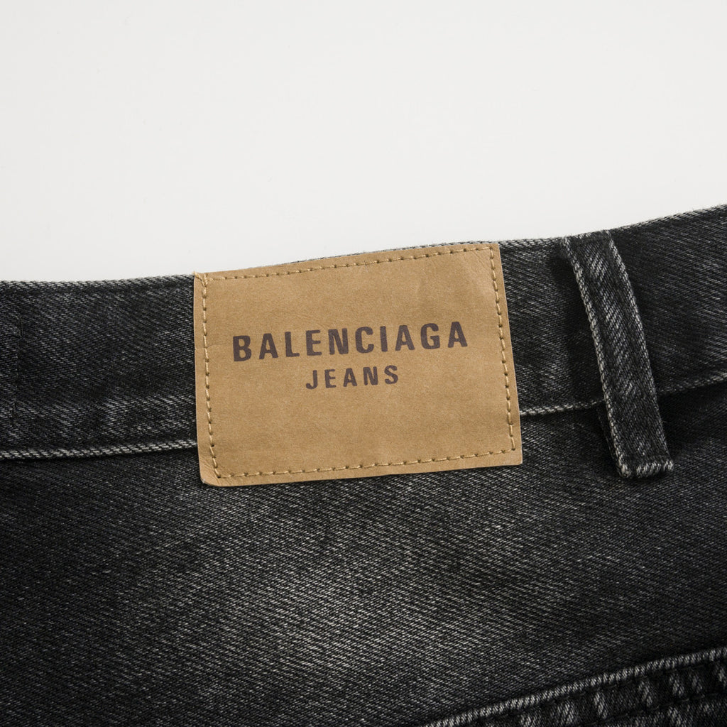 BLCG 2025ss Men's Loose Fit Waxed Denim Jeans Long Pants Trousers #82551A