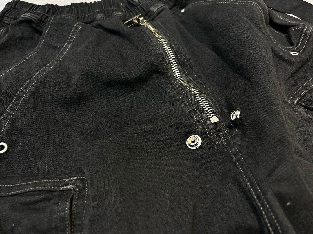 Men's Spring And Autumn Gradient Washed Jeans Casual High Street Zipper Multi-pocket Pants Ngvp #7776