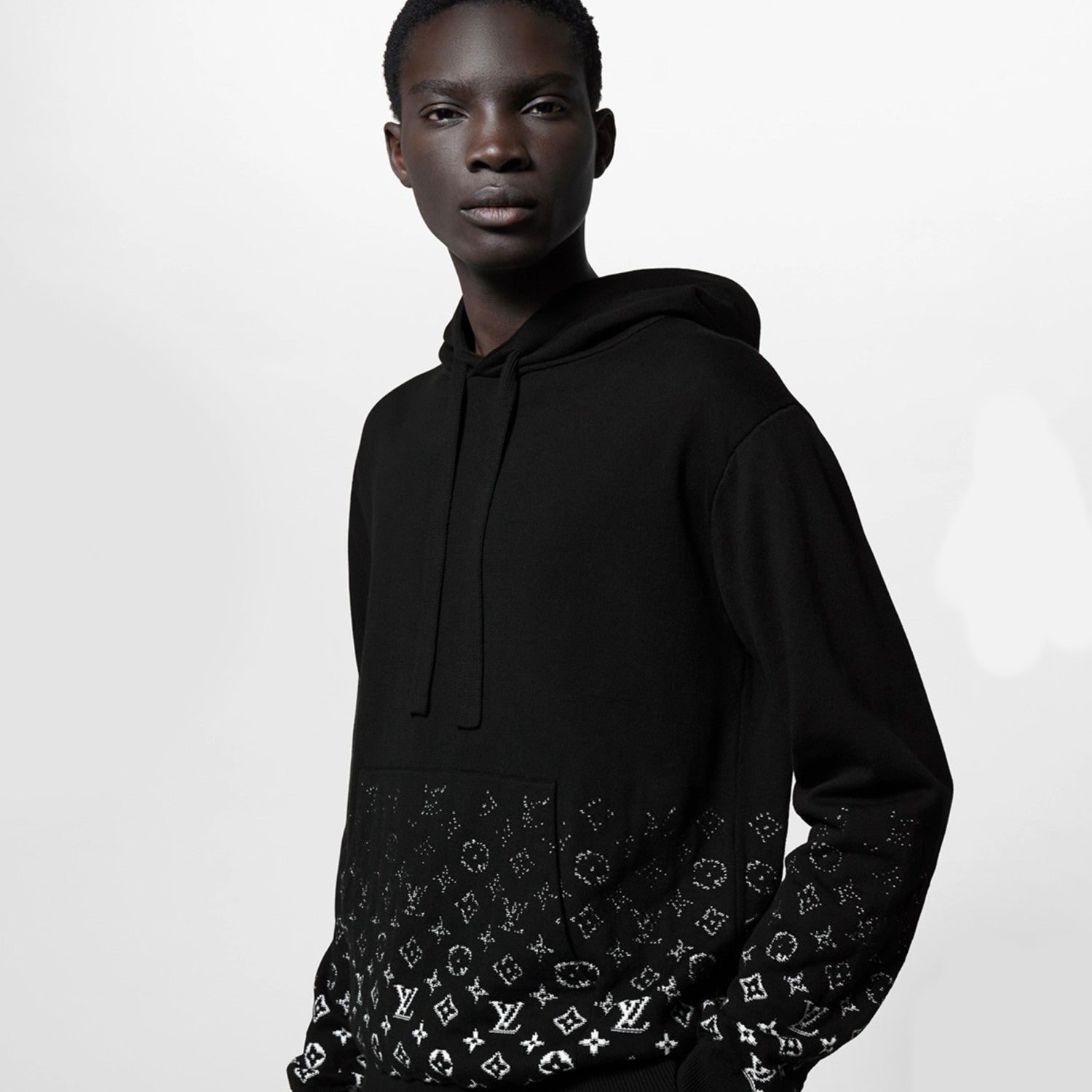 Men's Spring And Autumn Gradient Logo Jacquard Knitted Hoodie Fashion Casual Style Top #99818