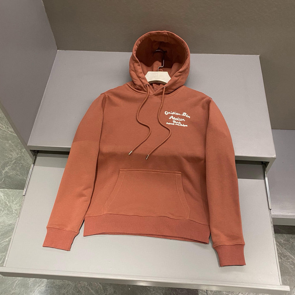 Men's Autumn and Winter Solid Colour Embroidered Logo Pullover Thickened Hooded Sweatshirt #97852