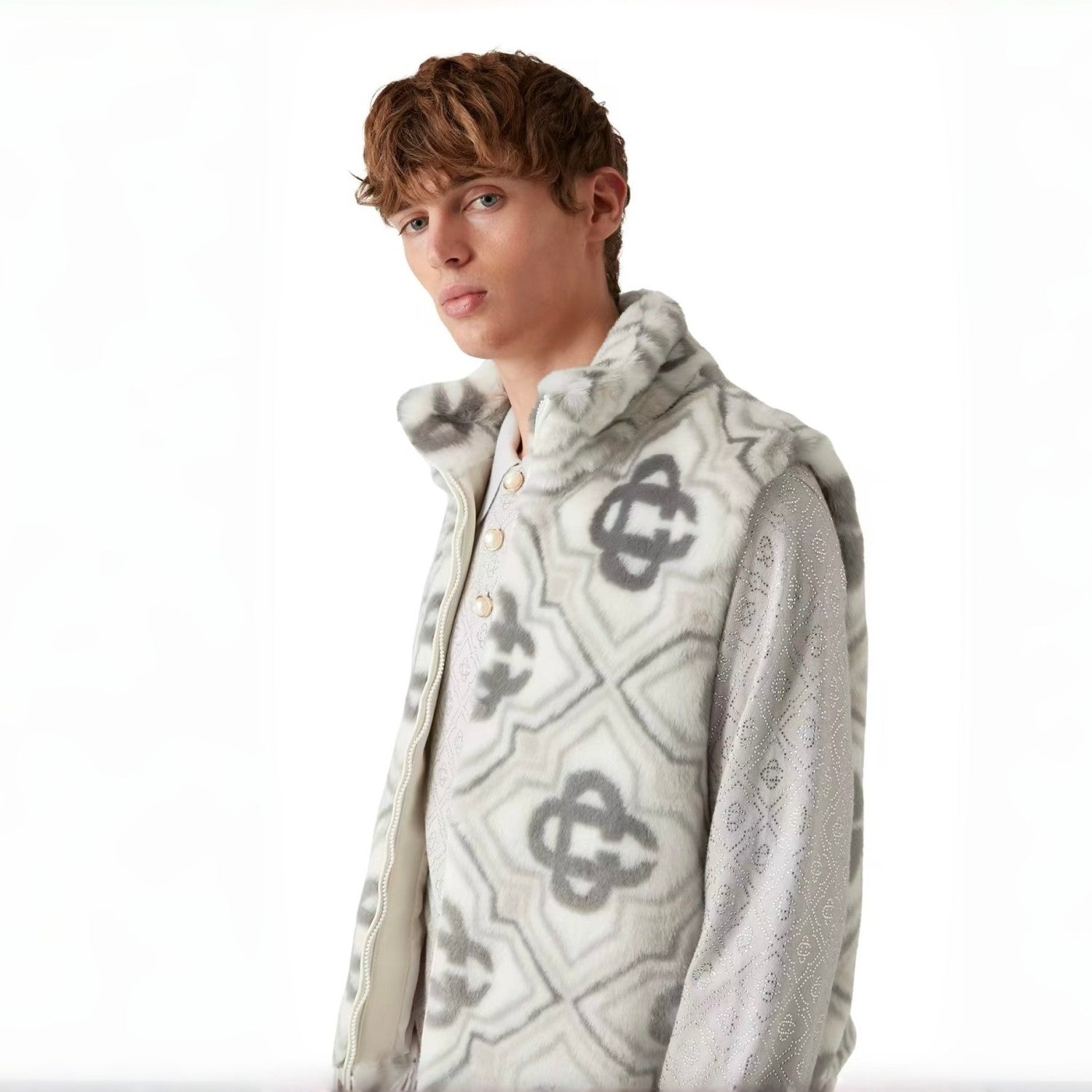 CASABLANCA 25SS Fall/Winter Men's and Women's Comfortable Zip Fastening Loose Color Block Sleeveless Vest #332243