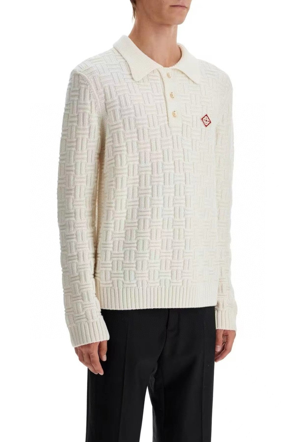 Men's Spring Spring Autumn Beige Cozy Pullover Wool Polo Neck Knit Long Sleeve Sweater #73574
