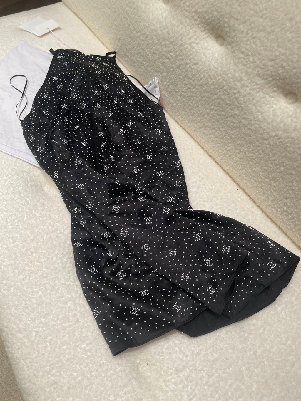 Women's Summer Black Letter Printed Silk Halter Dress #72961