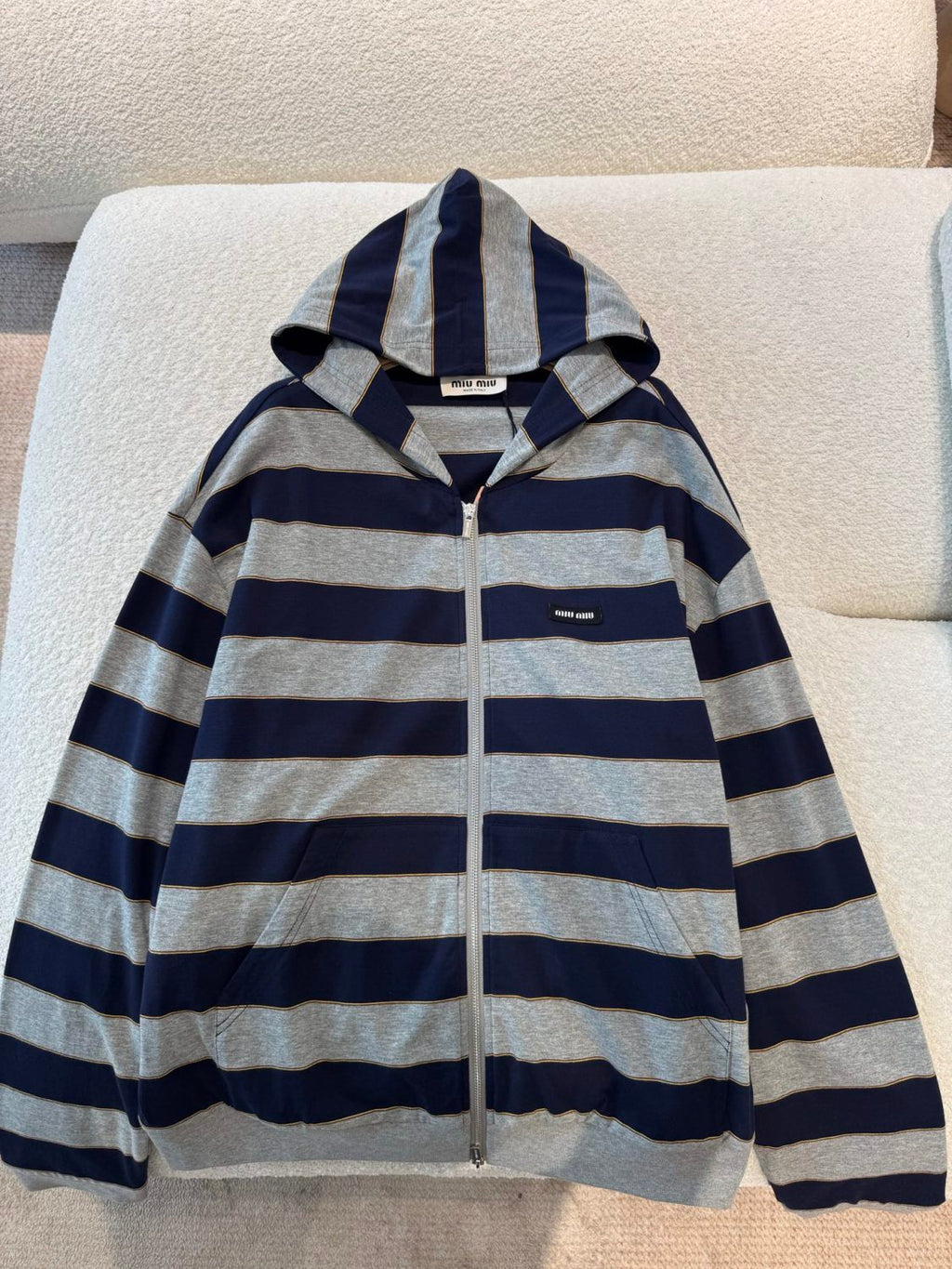 Women's Spring/summer Black & Gray Striped Plain Knit Hooded Sweatshirt With Zipper - Fashionable Trendy Casual Versatile #194353