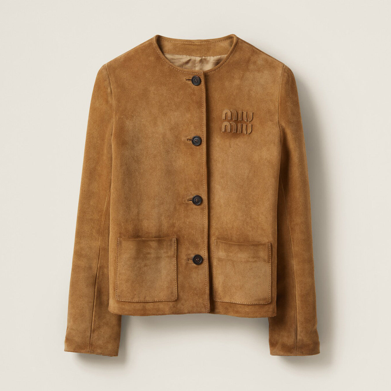 Women's Autumn and Winter Brown Logo Letter Printed Round Neck Single Breasted Long Sleeve Suede Jacket Short Dress Skirt Set Suit #98874