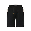 Men's Summer Black Embroidered Knit Fabric Casual Lace-Up Shorts Pants #98794