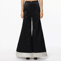M¨¦tiers d'art Women's Spring/Autumn Fashion Classic Dark Pattern Jacquard Wide Leg Silk Casual Pants #78288