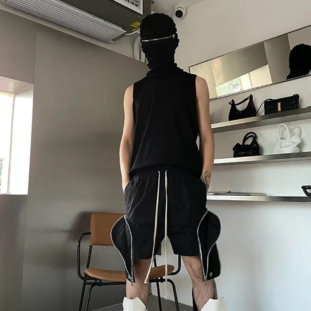 Casual shorts with zippered large pockets #91112