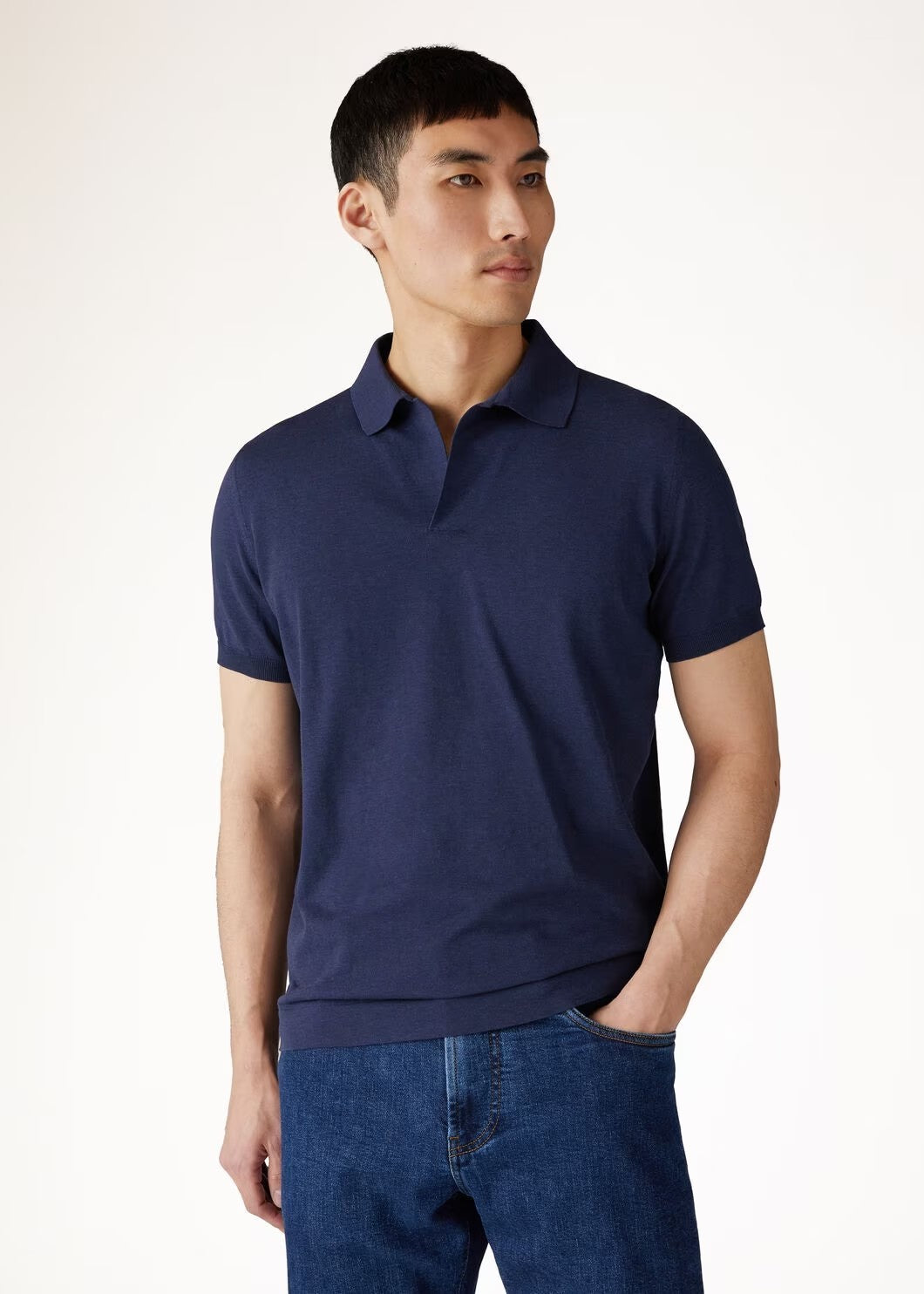 Men's Summer Solid Color Lapel Fit Ryome Short Sleeve Polo Shirt Ngvp #8214