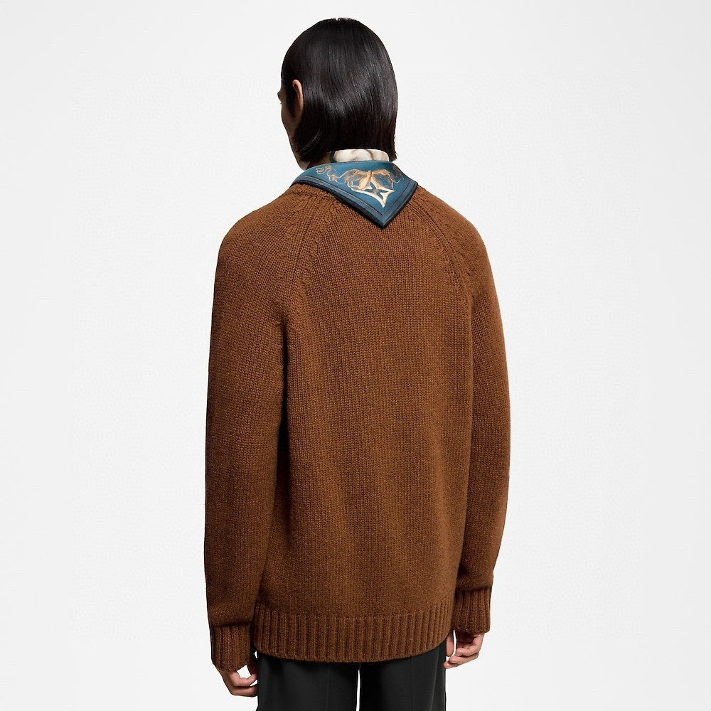 Men's And Women's Spring And Fall Solid Color V-neck Cashmere Blend Single Breasted Long Sleeved Knit Cardigan Jacket #74711