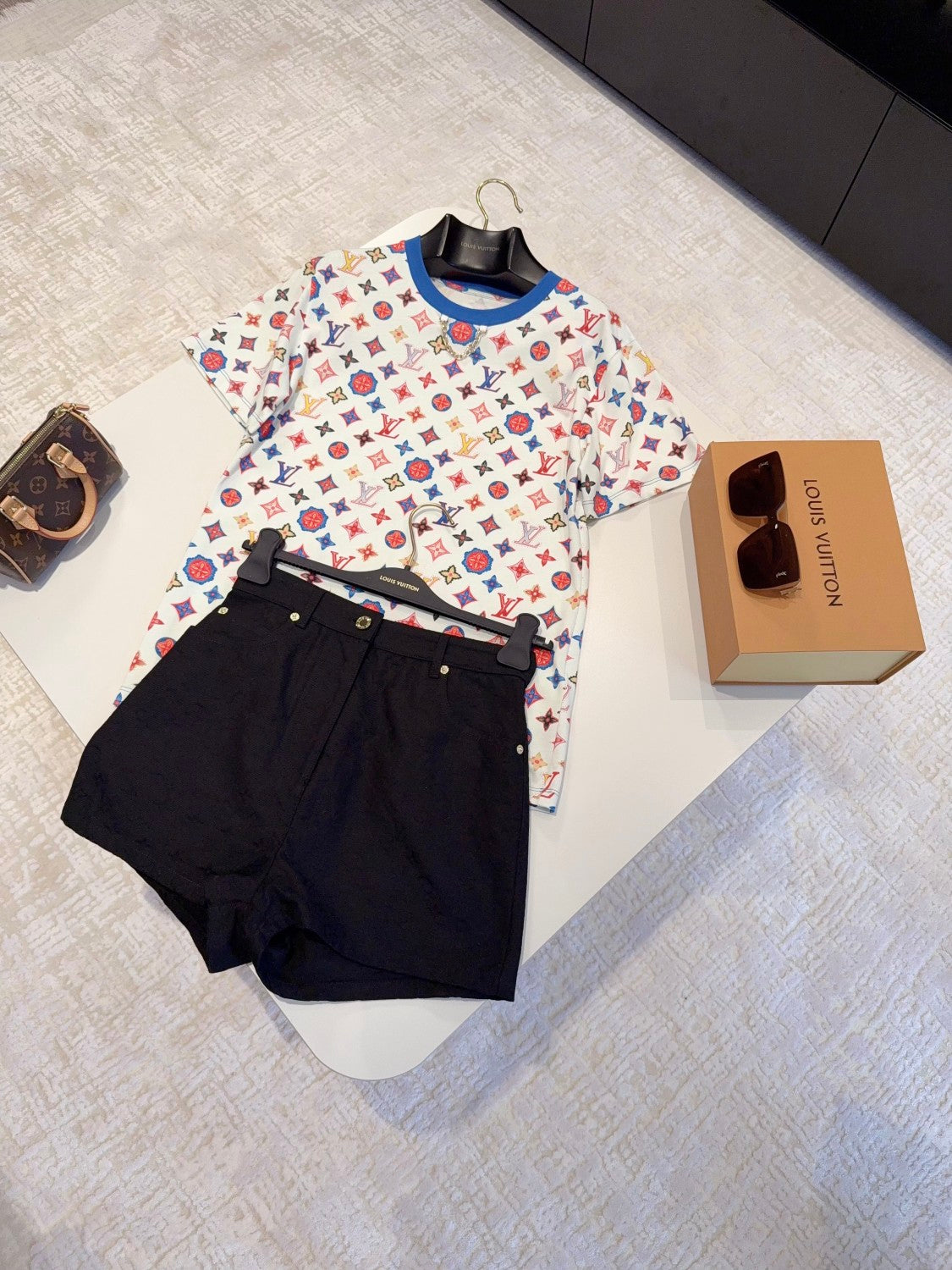 Women's Summer Logo Pattern Printed Cotton Knit Round Neck Regular Fit Short Sleeve T-Shirt #75481