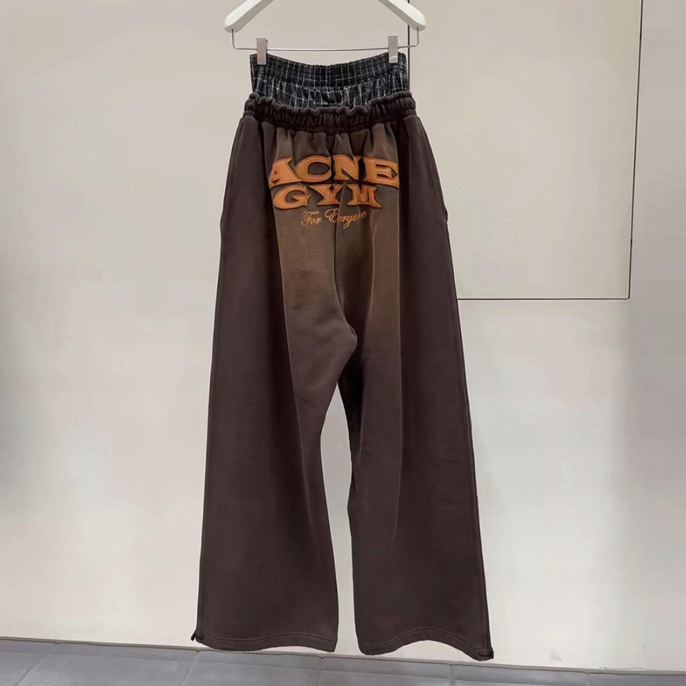 Two-piece look Appliqu embroidery Logo trousers Pants #82525A