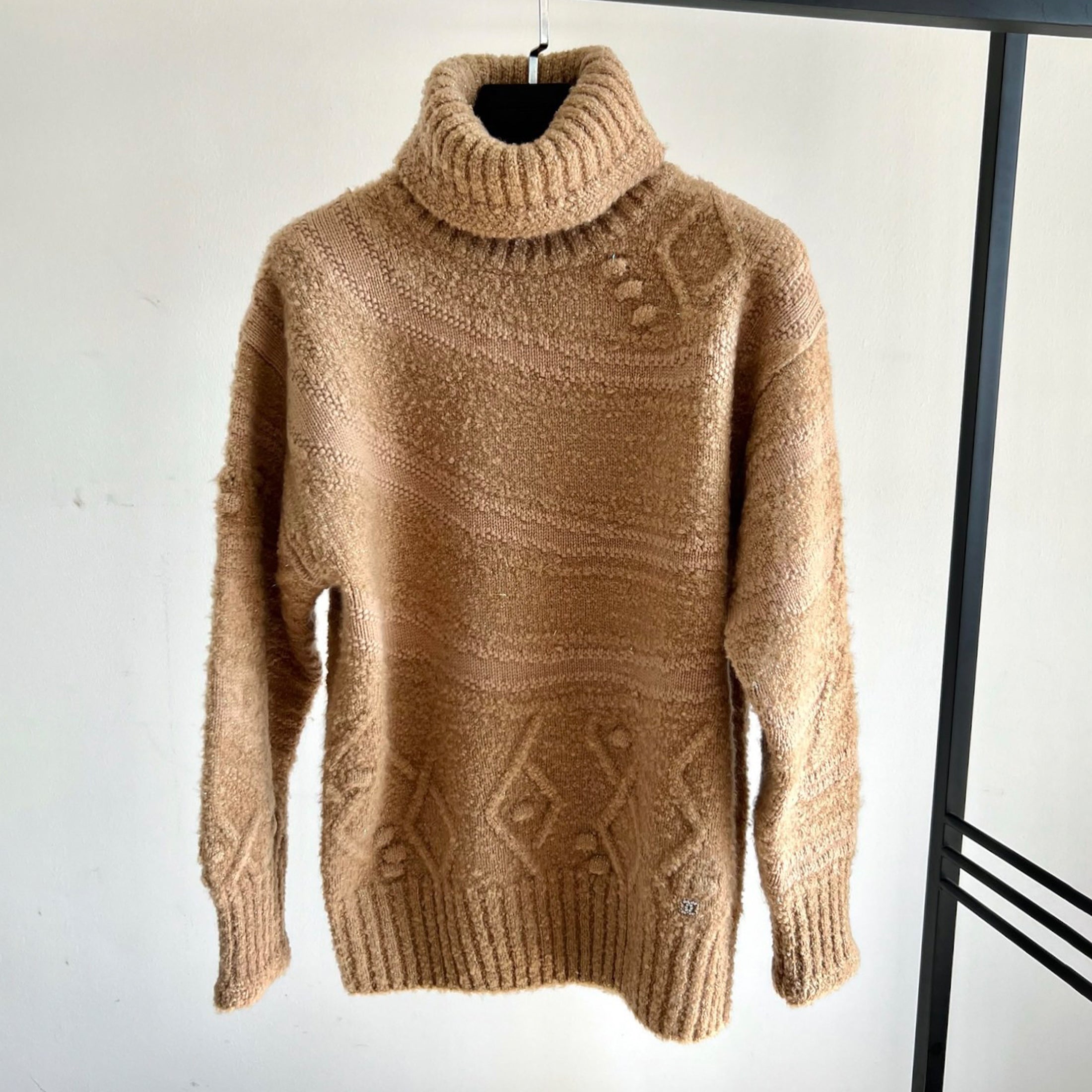 Women's Autumn/winter Ski Pullover High Neck Long Sleeve Three-dimensional Jacquard Knitted Sweater Ngvp #1999