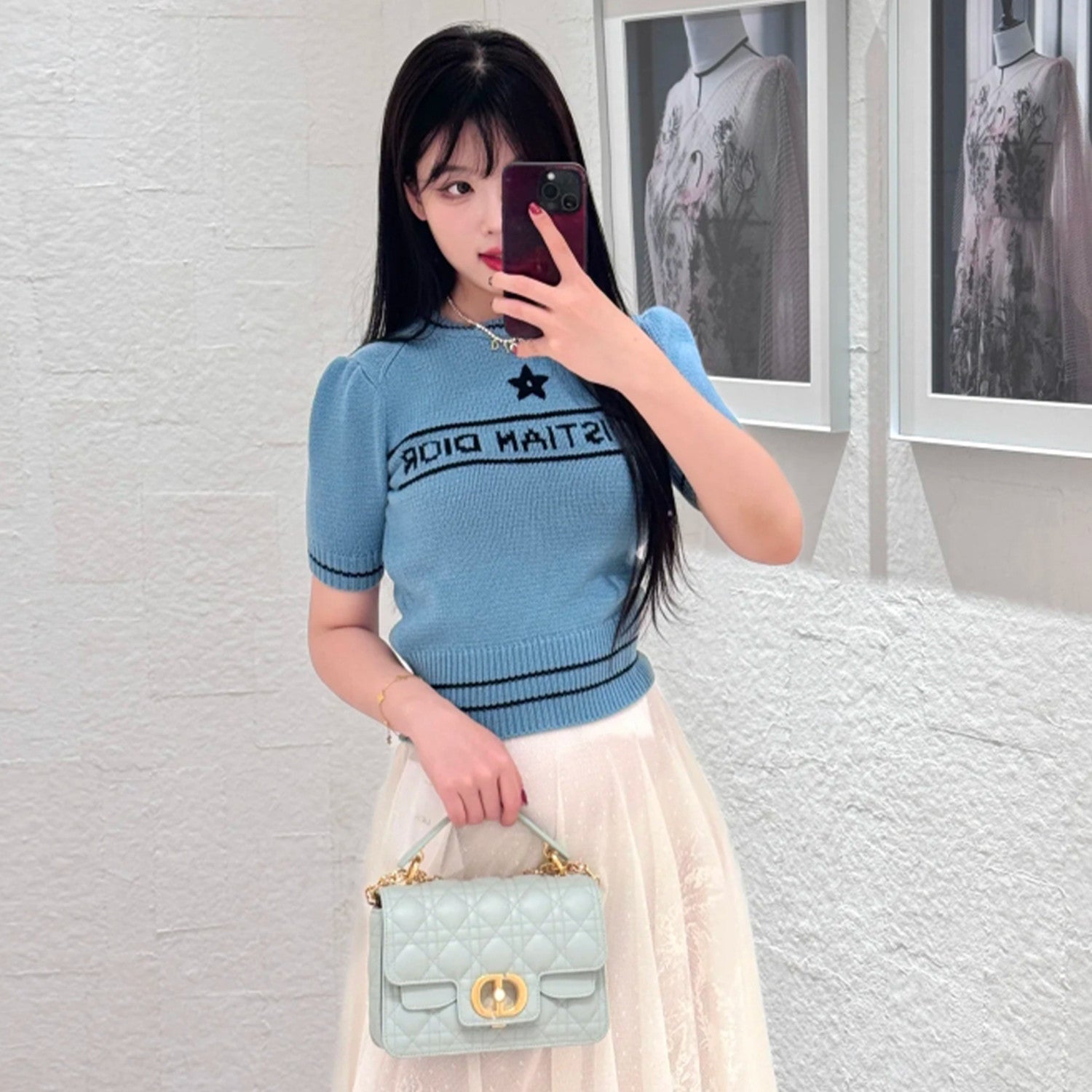 Women's Wool Blend Knit Short Sleeve Top Round Neck Fashion Temperament Short T-Shirt Knitwear #81137