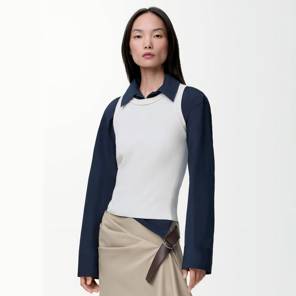 Women's Stretch Viscose Anagram Knitted Ribbed Soft Tank Top vest #194291