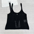 Women's Summer Fashion Casual Solid-Color Round Neck Breathable Lace Trim Tank Top Vest #78515