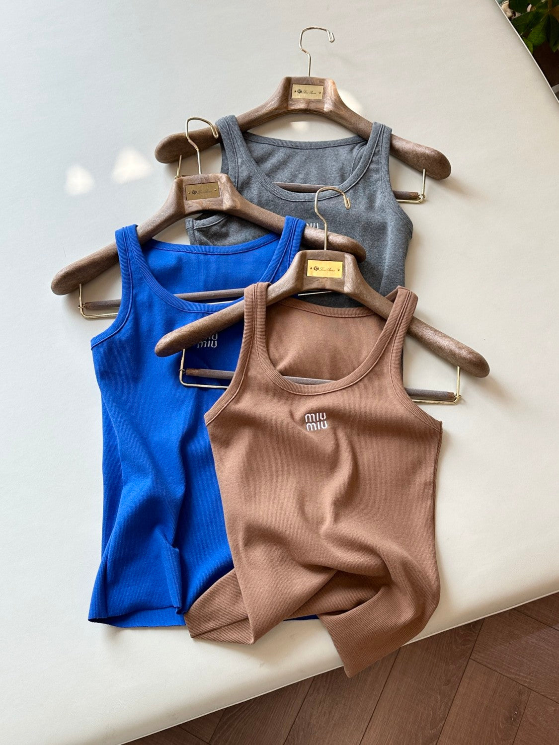 Women's Summer Solid Color Letter Print Round Neck Sleeveless Tank Top Vest #76684