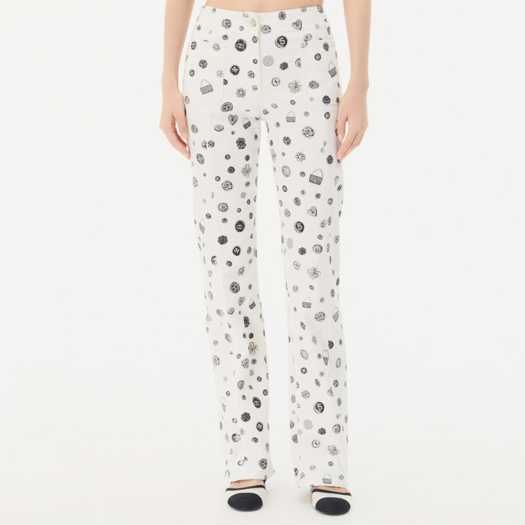 Women's Spring/Fall Fashion Casual Solid Color Classic Print Long Leg Denim Pants #78936