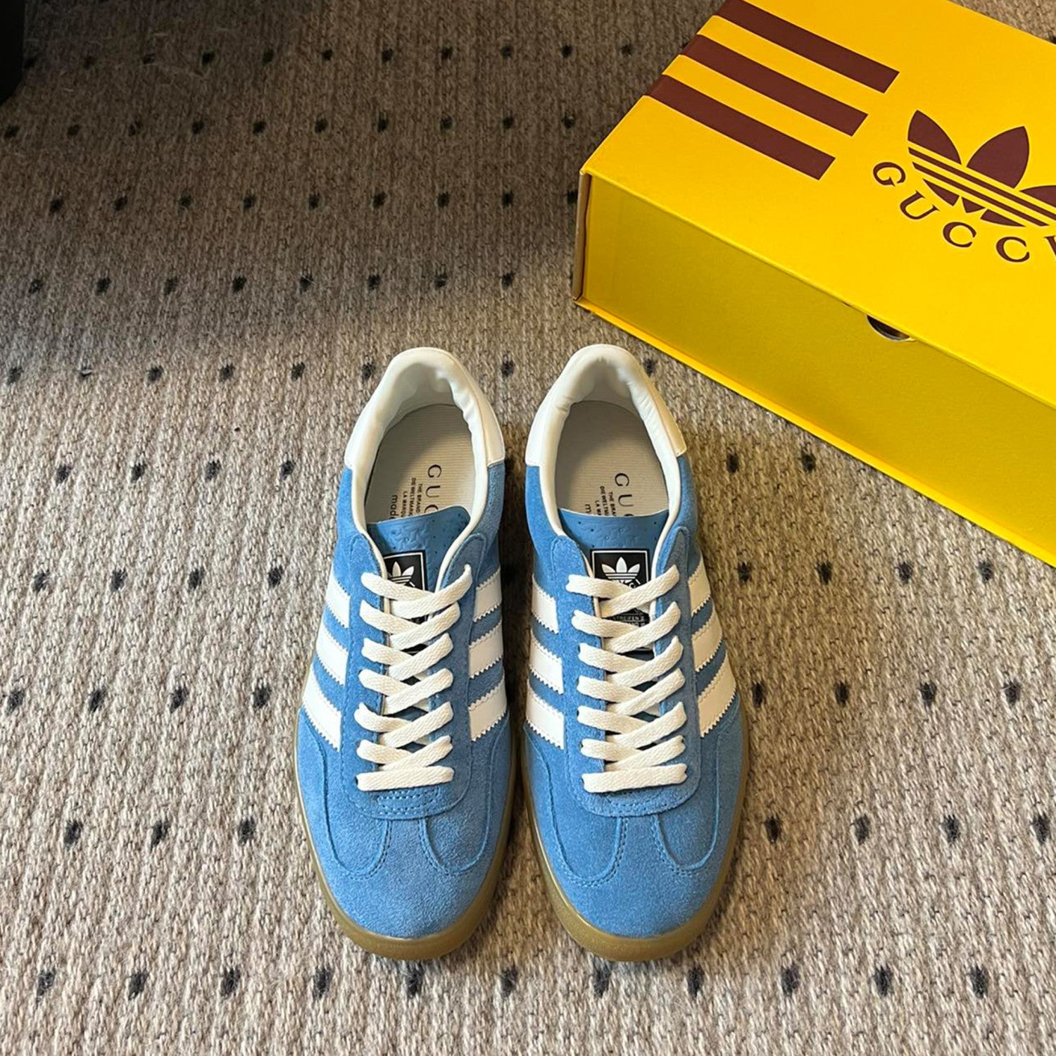 AD X GG   Men's And Women's Four Seasons Clover Classic Logo Letters Colorblocking Striped Flats Sneakers Athletic Casual Shoes #99358