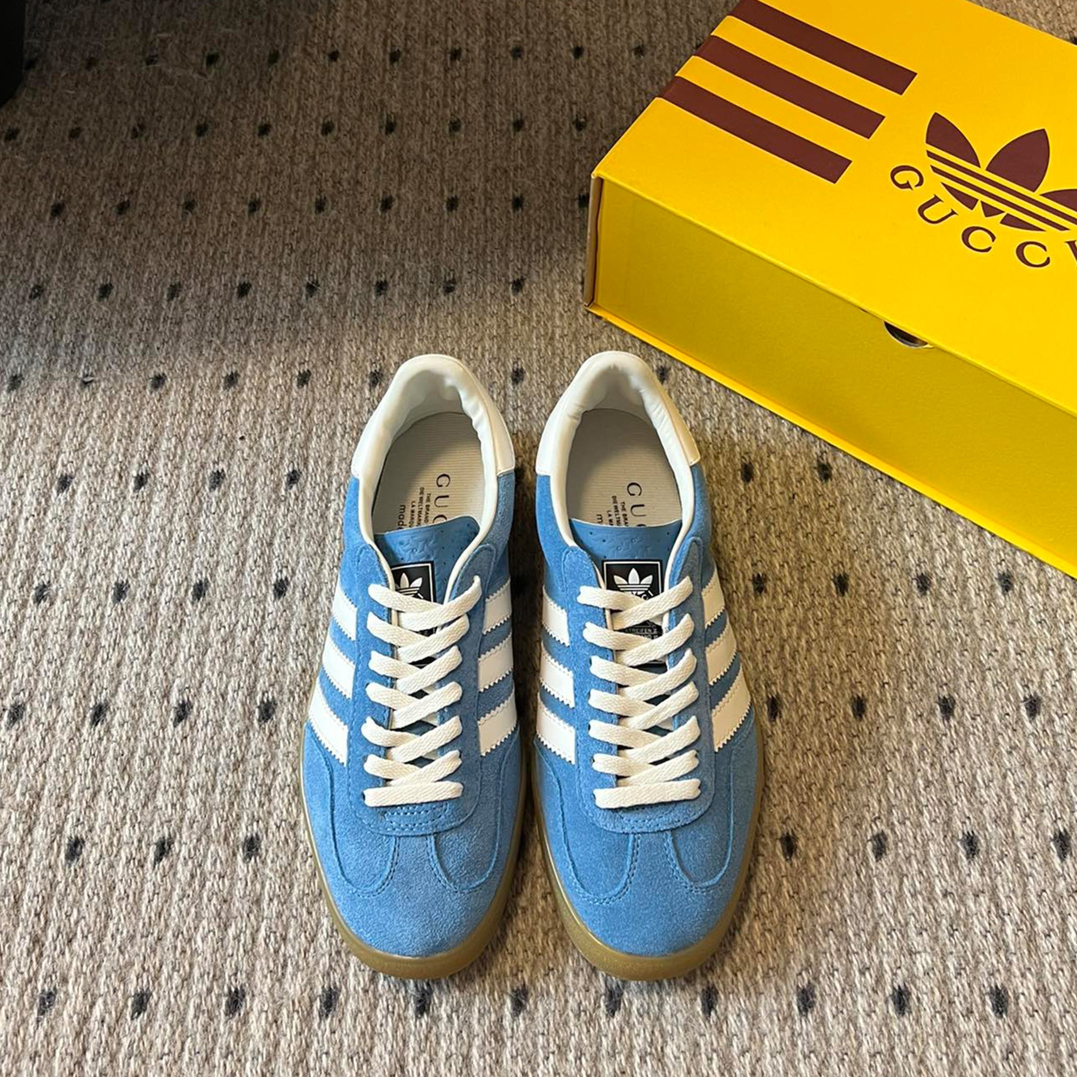 AD X GG   Men's And Women's Four Seasons Clover Classic Logo Letters Colorblocking Striped Flats Sneakers Athletic Casual Shoes #99358