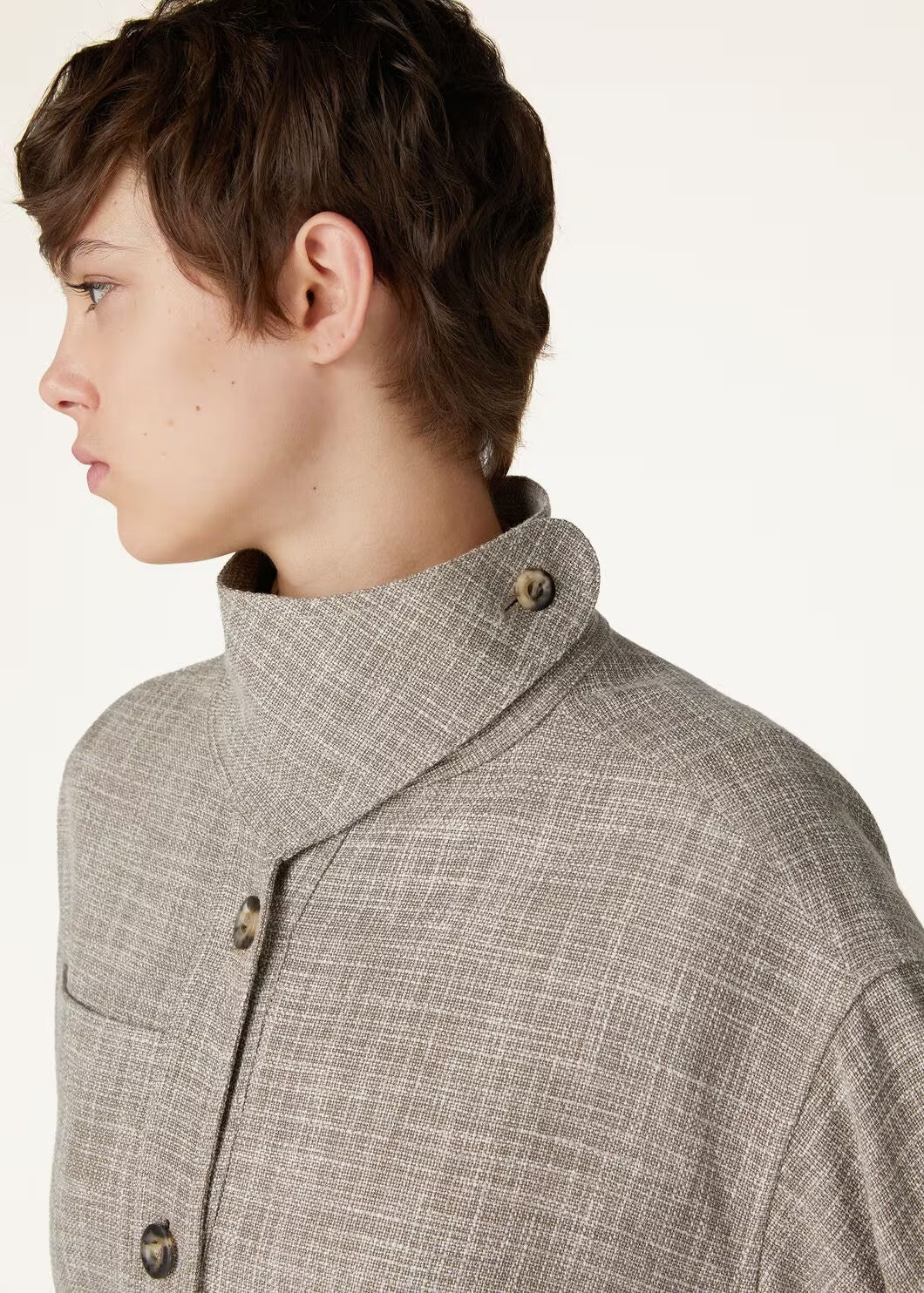 Women's Spring And Autumn Solid Color Standing Collar Single-Breasted Belt Wool Blend Ardian Jacket Casual High-Waisted Lien Pants Ngvp #9161