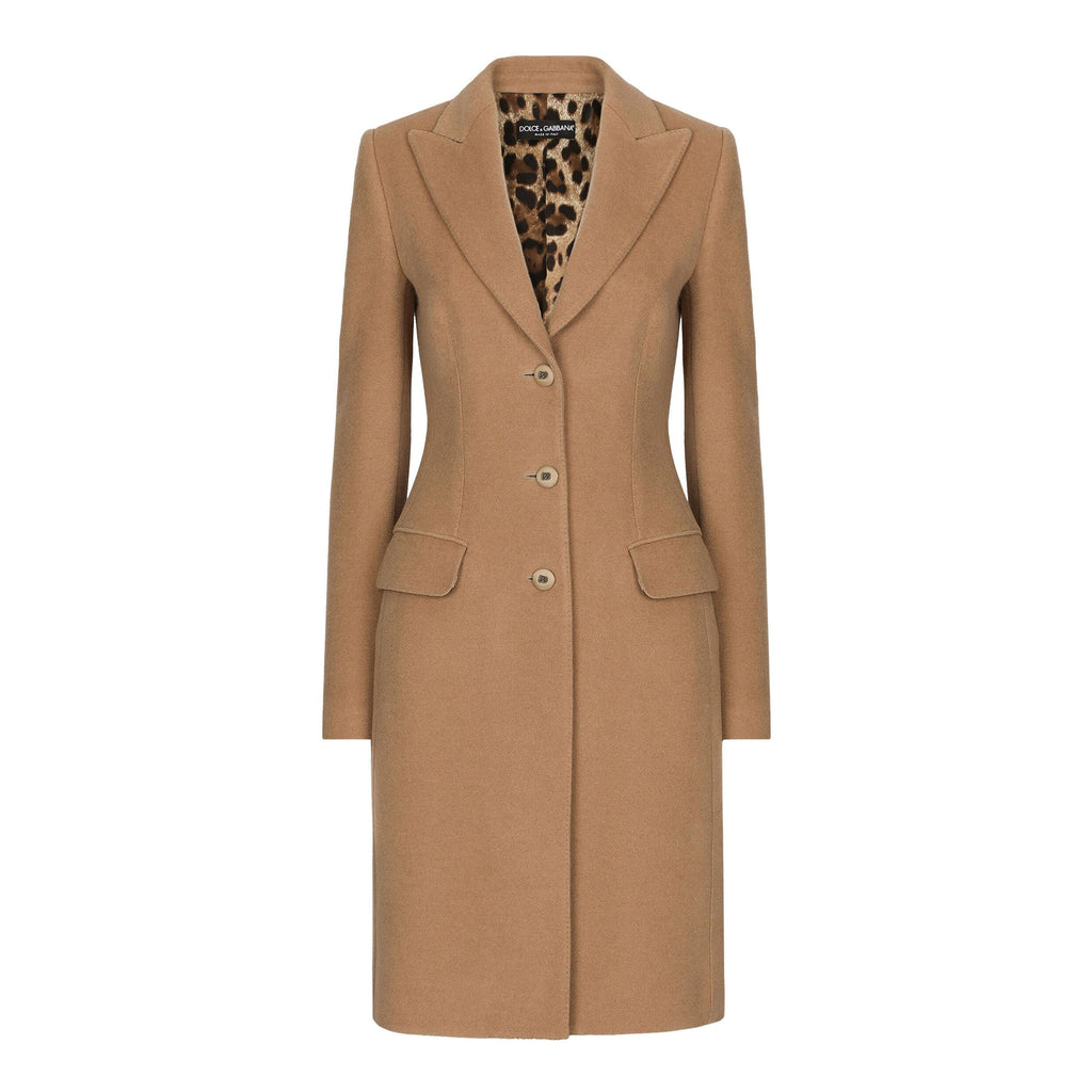 Women's Autumn And Winter Solid Color Wool Single Breasted Medium Length Long Sleeve Coat Ngvp #8955