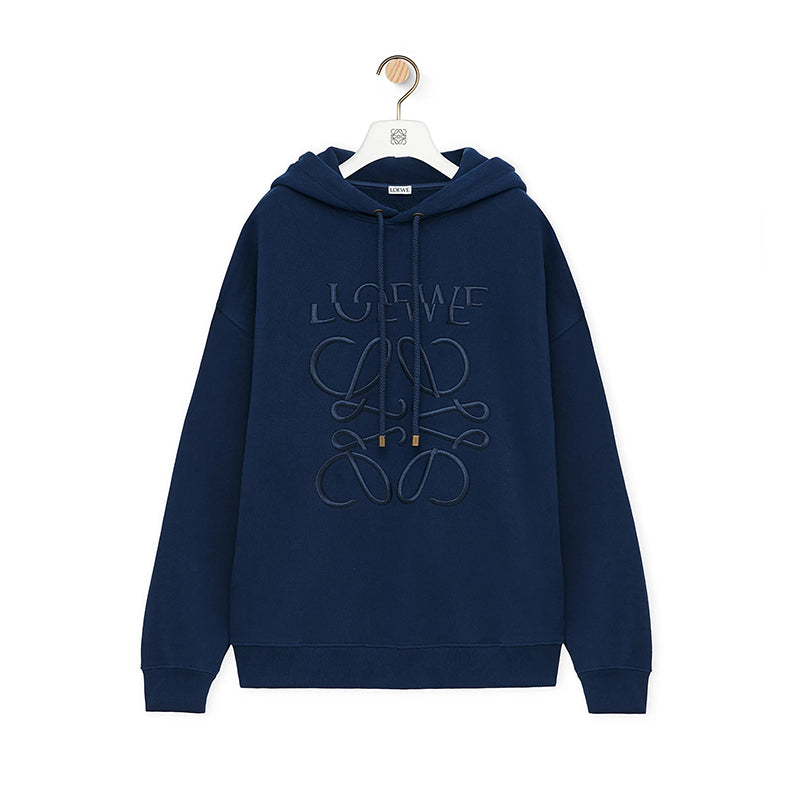 Men's Spring And Autumn Solid Color Letter Embroidery Cotton Loose Drawstring Long Sleeve Hooded Sweatshirt #98258