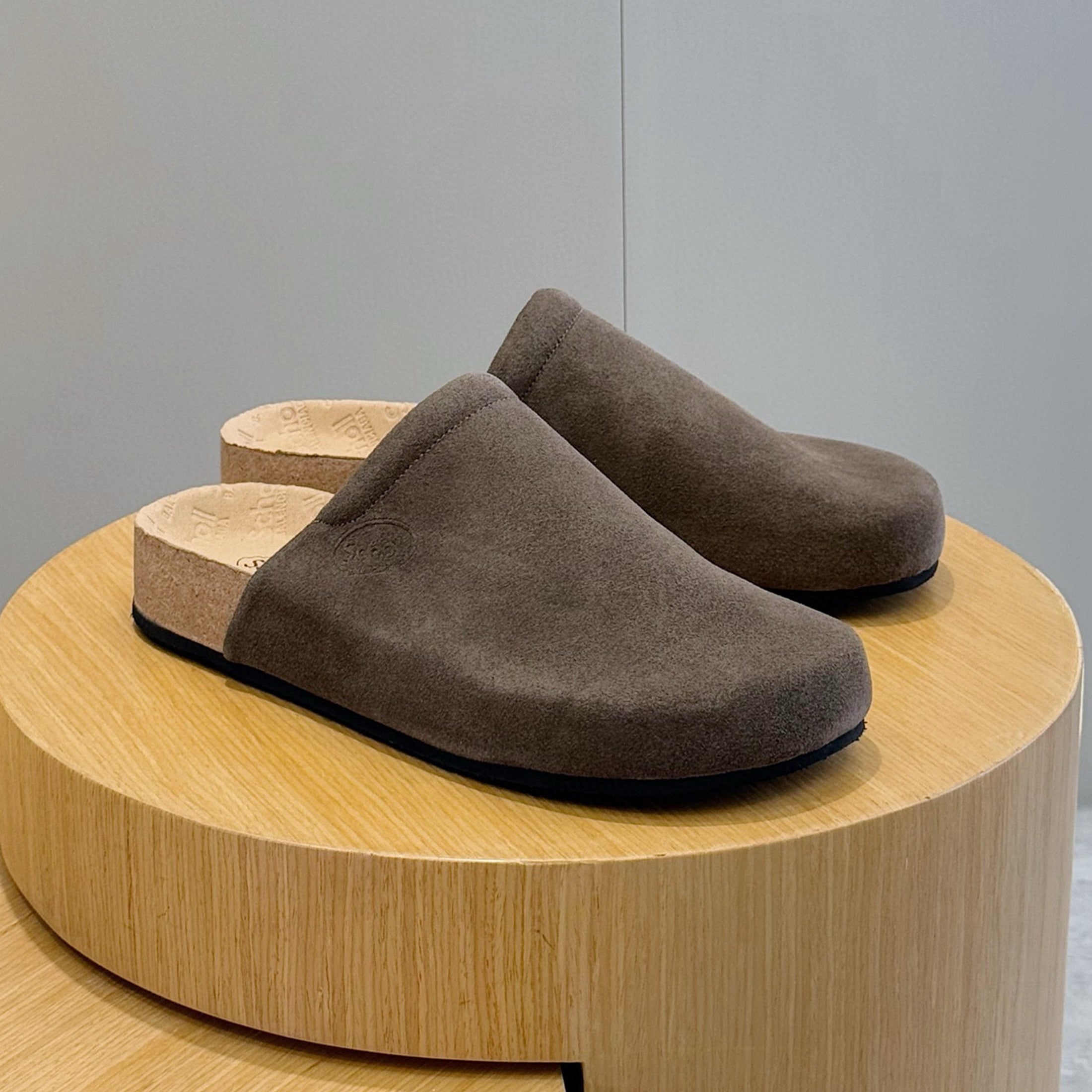 B Men's B I Scholl Flat Mule In Black Cowhide Flat Logo Birkenstock Shoes Fashion Temperament Trend Casual Shoes Slippers Ngvp #1973