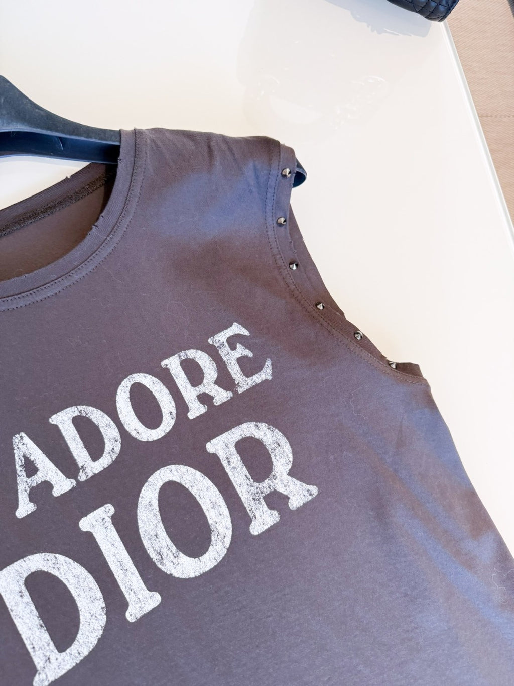 Women's Summer Fashion Casual Solid Color Cotton Letter Sleeveless Tank Top Vest #78537