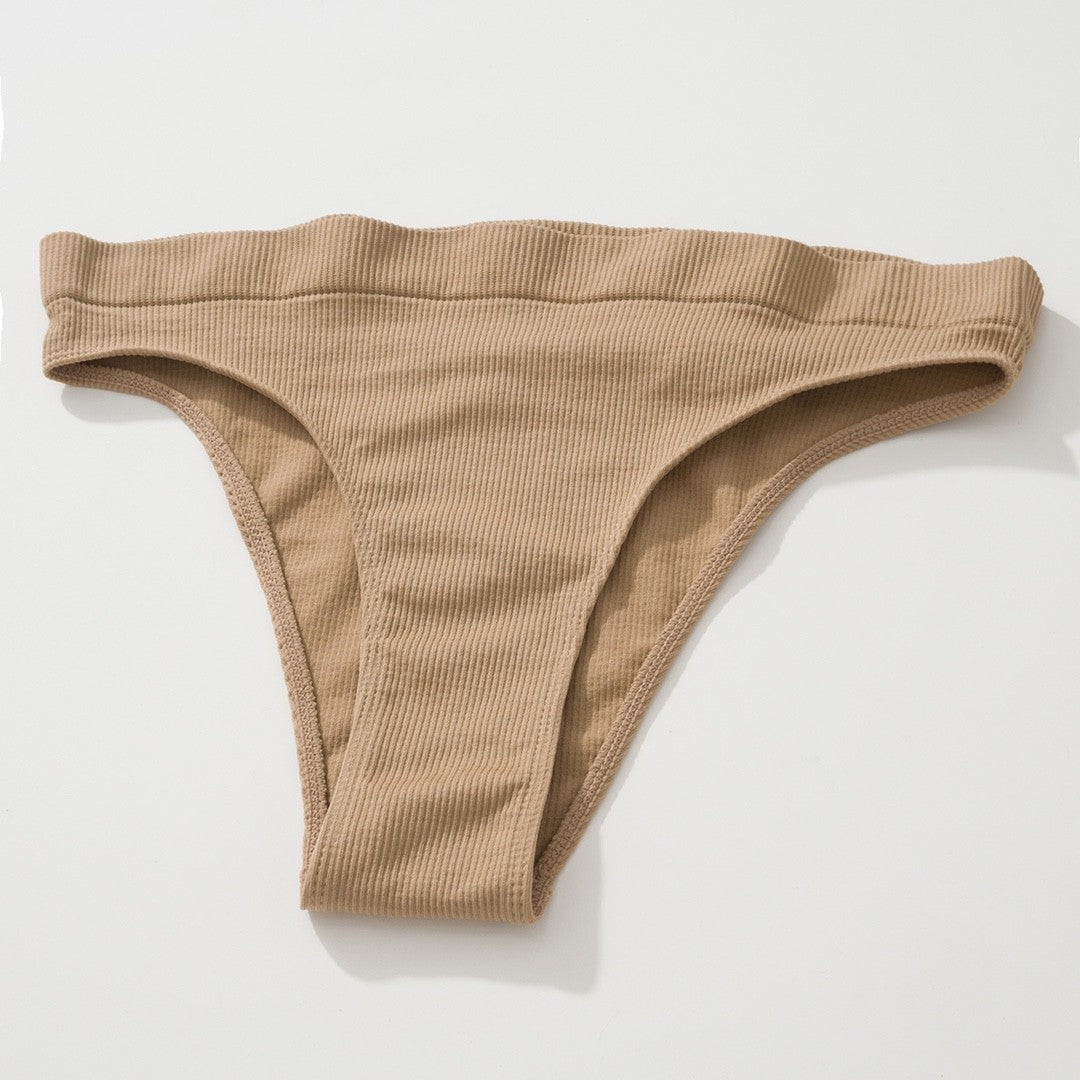 Women's Summer Solid Color Knit Sports Underwear Set #72444