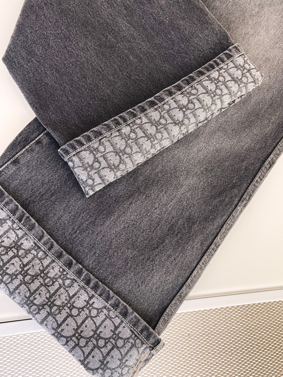 Women's Four Seasons Solid Color Wide Leg Flared Pants Casual High Waist Denim Pants #71919