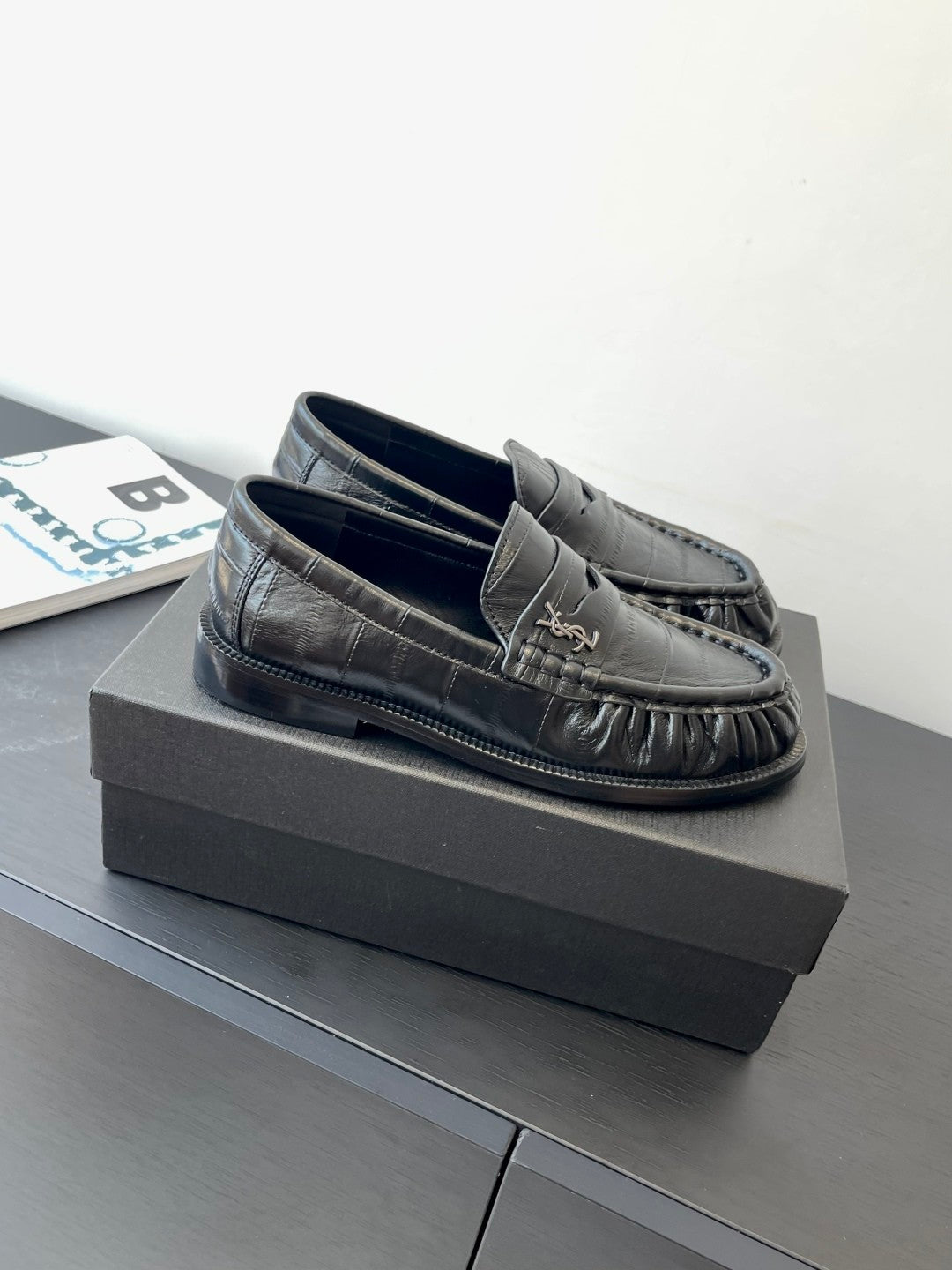 YS Women's Four Seasons Solid Color Round Toe Low Top Flat Heel Loafers Leather Casual Shoes #81342