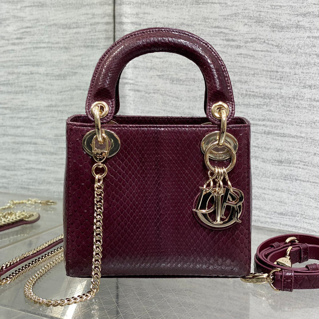 CD Lady Women's Solid Color Metal Pendant Detachable Chain Shoulder Strap Snake Skin Single Shoulder Crossbody Handbag Bag Bags #77722