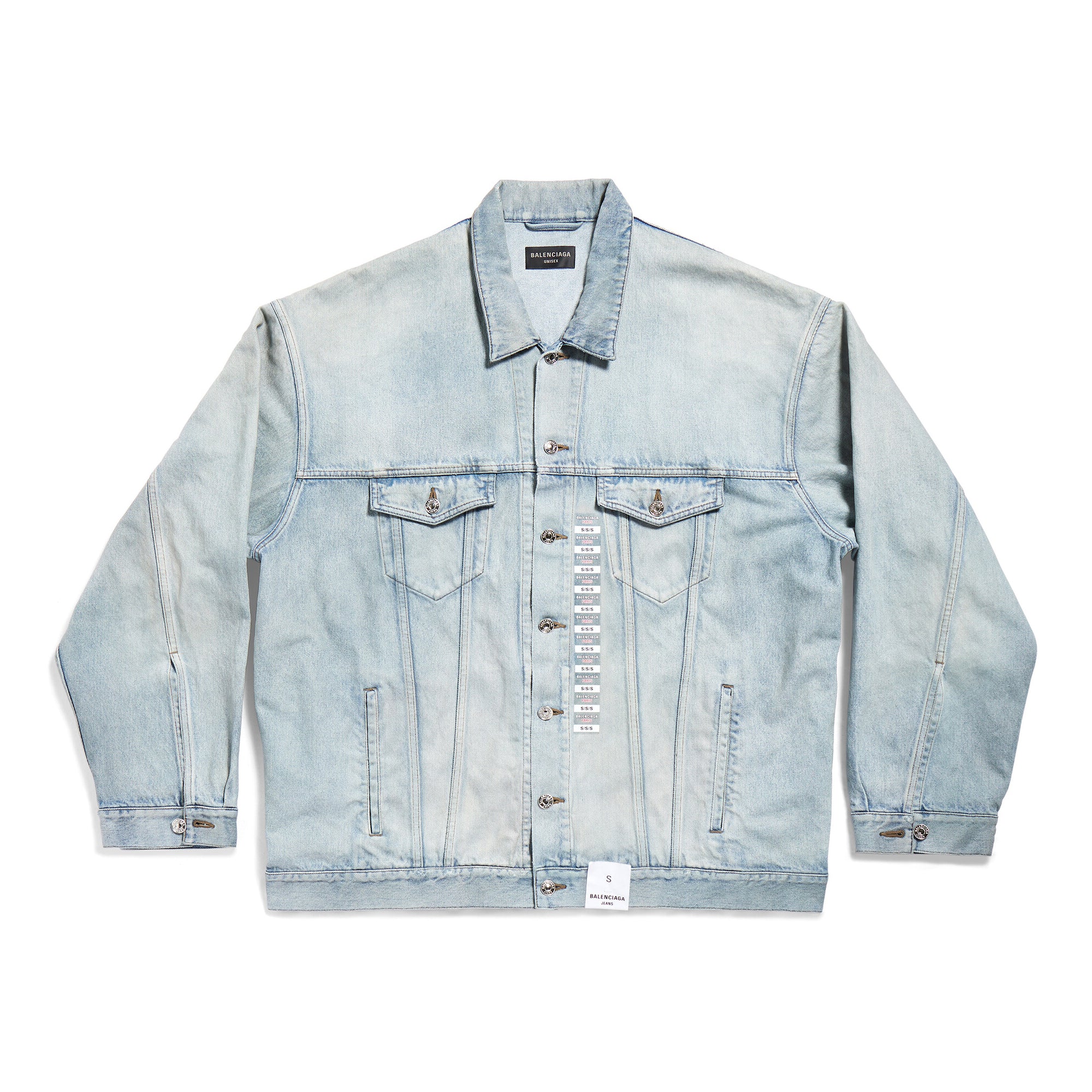 Denim Size Sticker Baggy Men's And Women's Spring And Fall Washed Single Breasted Loose Fit Denim Jacket Jeans Pants Suit Set #98772