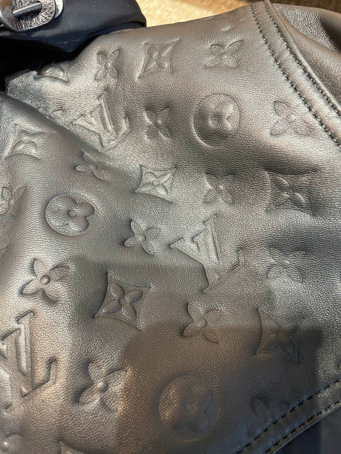 Men's LV 2026 New Collection Patchwork Leather Jacket Coat #82553A