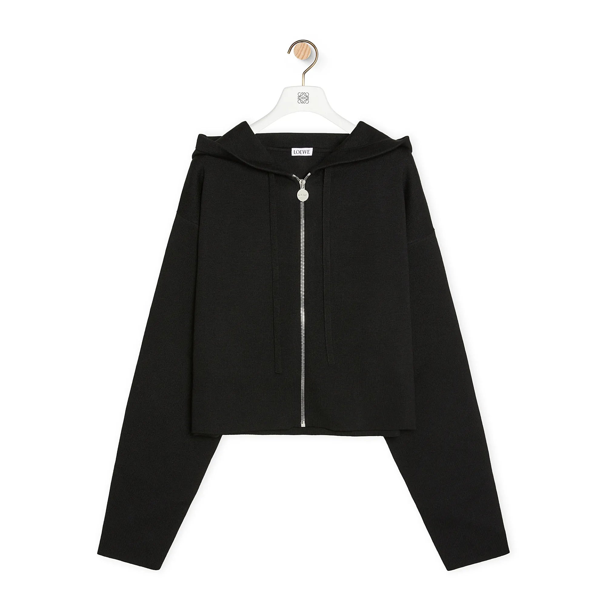 Women's Spring and Autumn Solid Color Hooded Drawstring Zipper Sweatshirt Jacket #72679