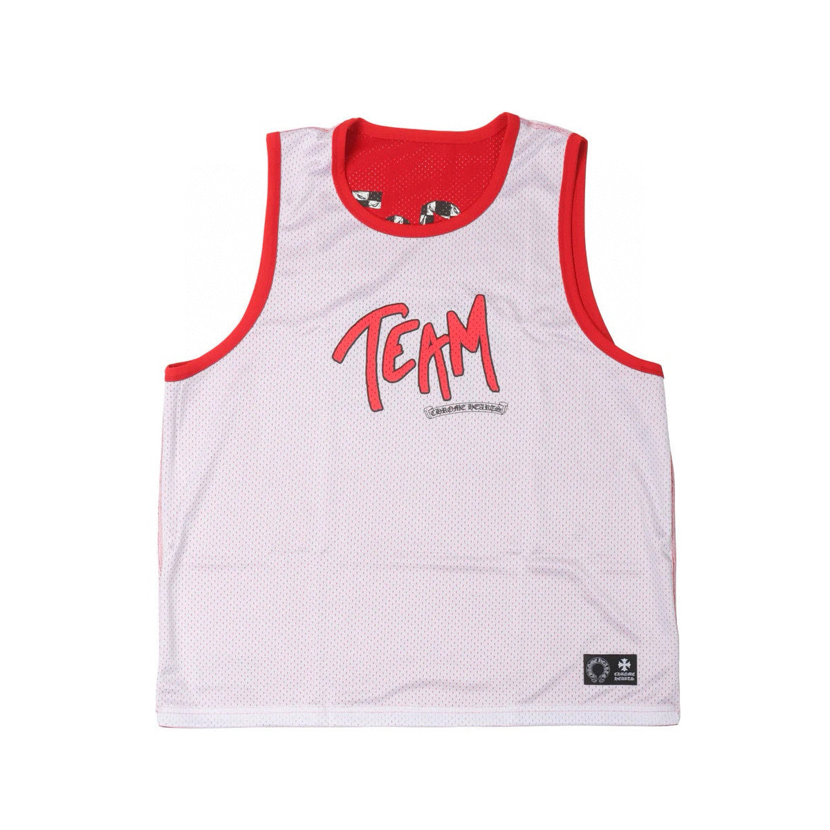 Men's And Women's Spring/Summer Graffiti Print Red Mesh Sports Sleeveless Tank Top Vest #98425
