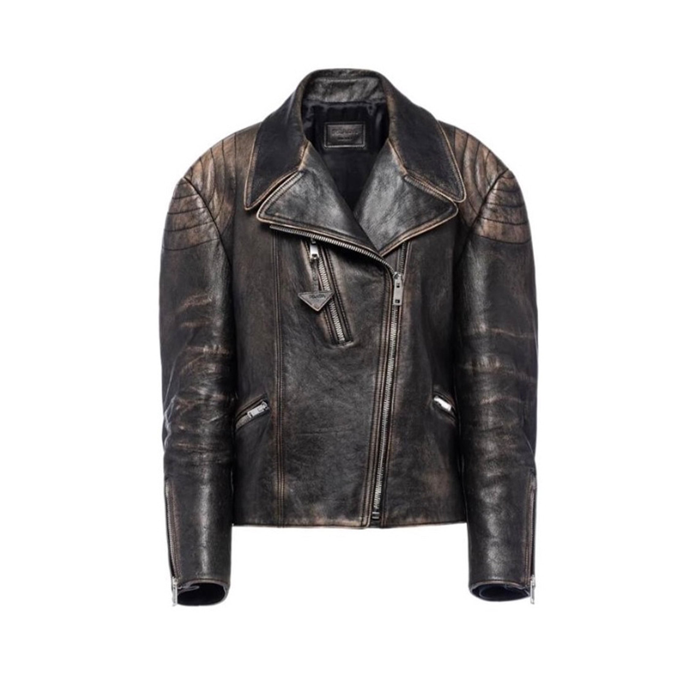 Women's Autumn And Winter Fashion Retro Vintage Lapel Zipper Leather Jacket Motorcycle Style Pilot Jacket Ngvp #9119