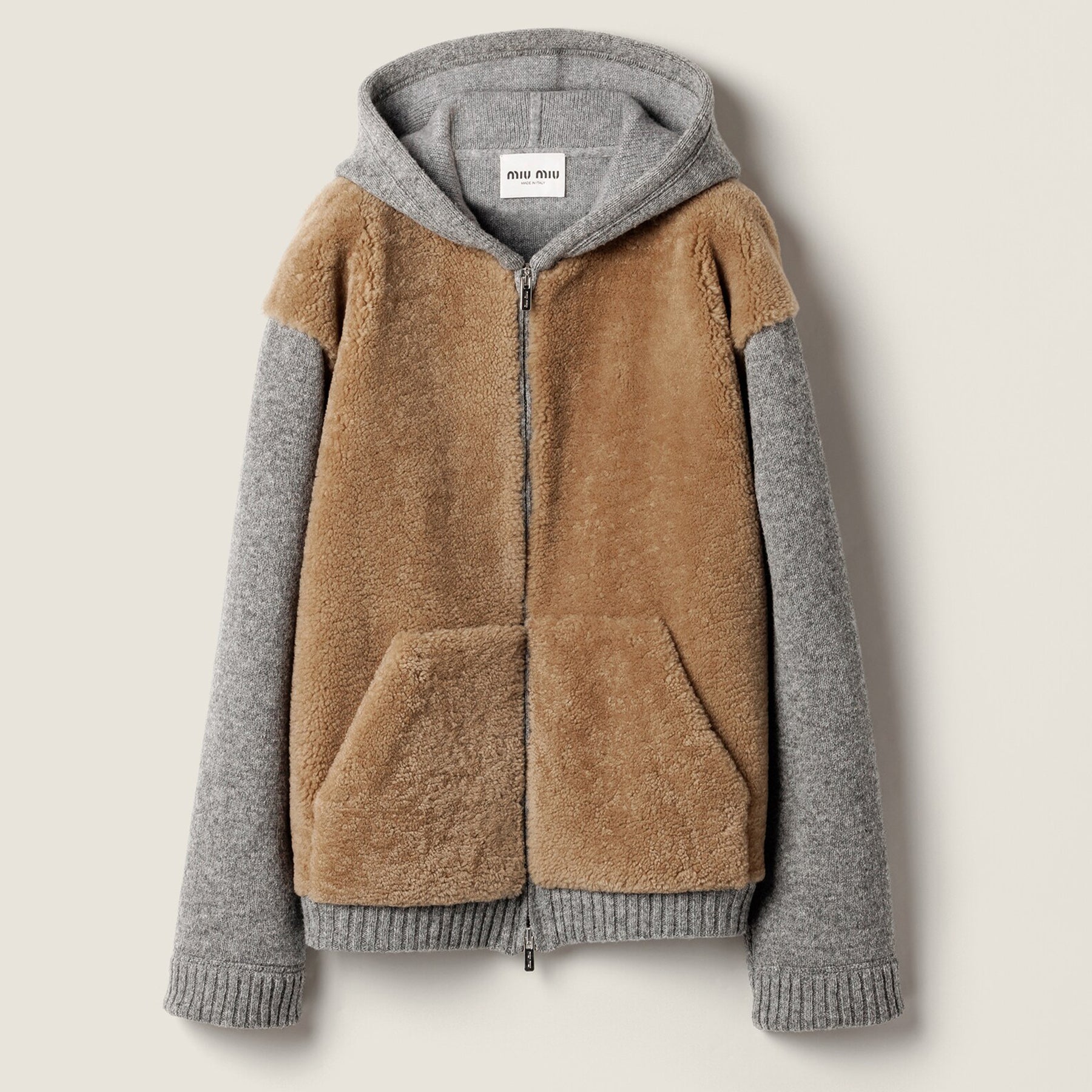 Women's Fall/Winter Knit Patchwork Fleece Jacket Fashionable Casual Hooded Sweatshirt Jacket #194499