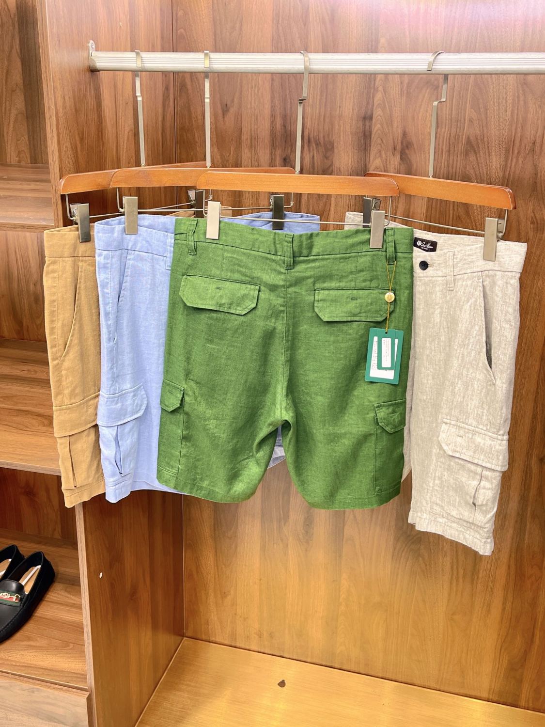 Men's Summer Fashion Retro Solid Linen Multi Pocket Casual Fit Workwear Shorts Ngvp #8512