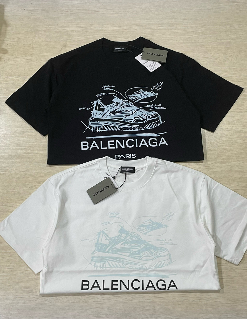 Men's Summer Shoes Printed Graphic Black and White Cotton Short Sleeve T-Shirt #97778