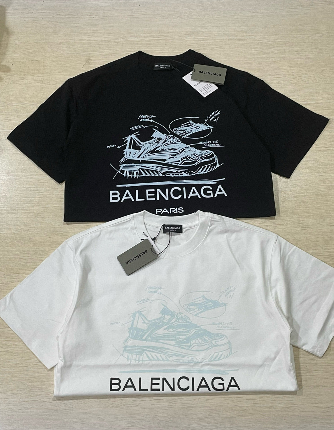 Men's Summer Shoes Printed Graphic Black and White Cotton Short Sleeve T-Shirt #97778