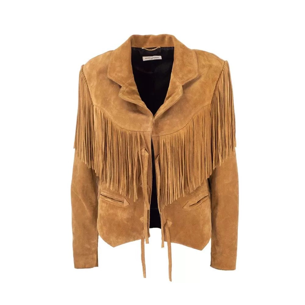 Women's Spring And Fall Fashion Luxury Suede Temperament Jacket Tassel Lapel Long Sleeve Short Jacket Ngvp  #7969