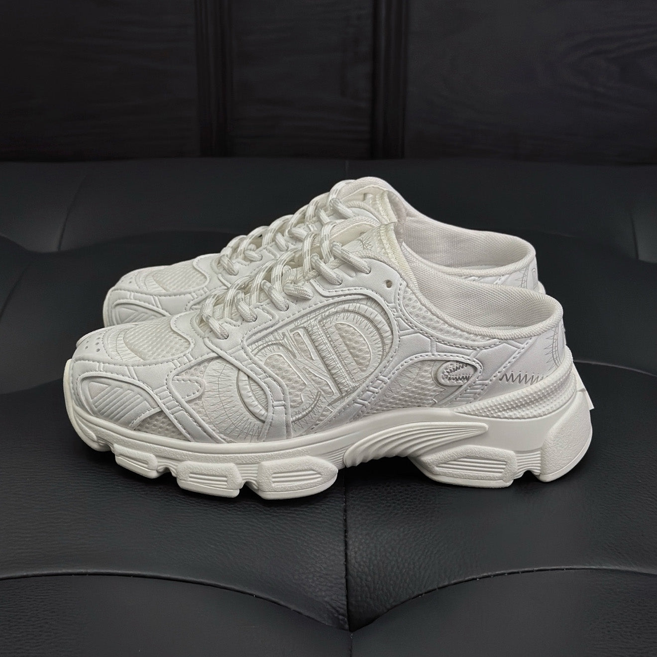 CD Chrono Women's Spring/autumn Two-tone Mesh Fabric Round Toe Lace-up Slip-on Low-top Shoes Fashion Casual #78135