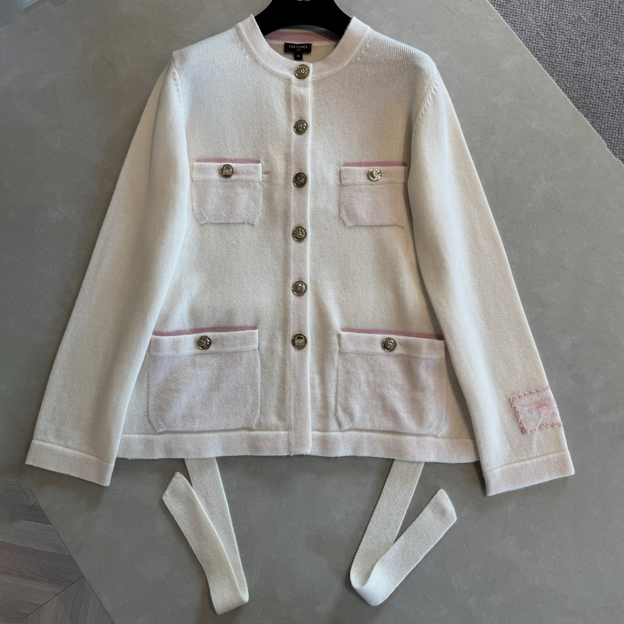 Women's Spring/Fall Belted Single-Button Solid-Color Crew Neck Cashmere Knit Long-Sleeve Cardigan Ngvp #2358