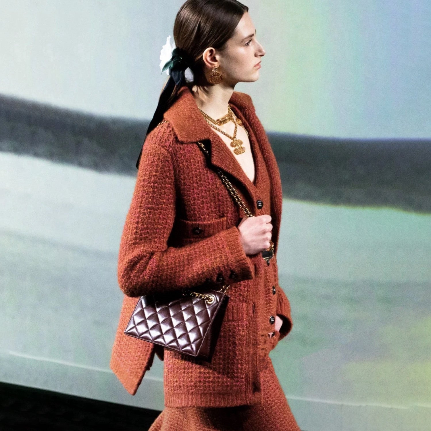 Women's Autumn/winter Skiing Cashmere Knitted Coat Long-sleeved Single-breasted Jacquard Knitted Sweater Cardigan Ngvp #2161